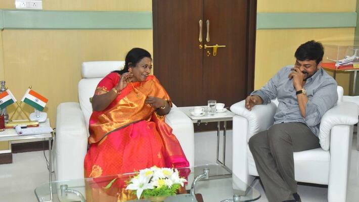 megastar chiranjeevi met telangana governor tamilasai soundararajan megastar chiranjeevi met telangana governor tamilasai soundararajan