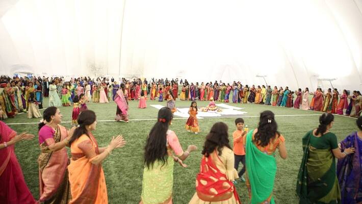 Saddula Bathukamma celebrated on a grand scale in Telangana Saddula Bathukamma celebrated on a grand scale in Telangana