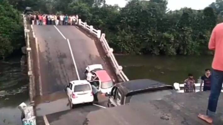 bridge collapses in Junagadh of Gujarat, four people injuered bridge collapses in Junagadh of Gujarat, four people injuered
