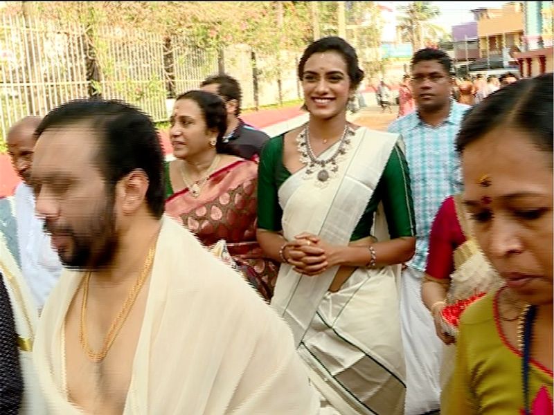 She arrived in Kerala to attend the ceremony hosted by the state government to felicitate her