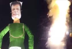 Madhya Pradesh: Residents of Khargone burn Pakistan PM Imran Khan's effigy on Dussehra
