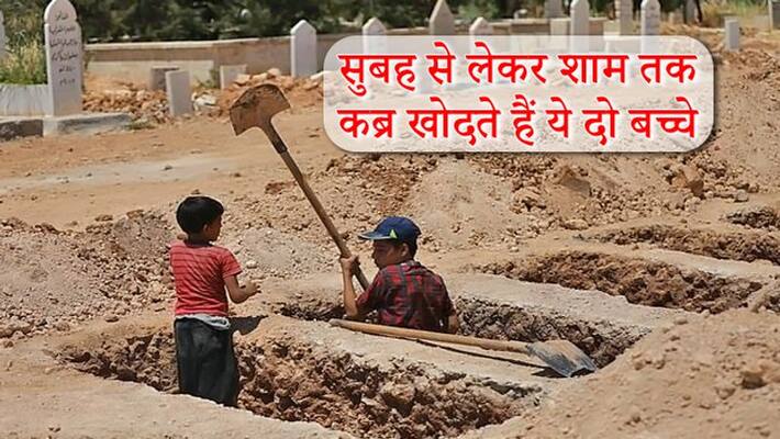 Syrian children in Idlib dig graves full day for income Syrian children in Idlib dig graves full day for income