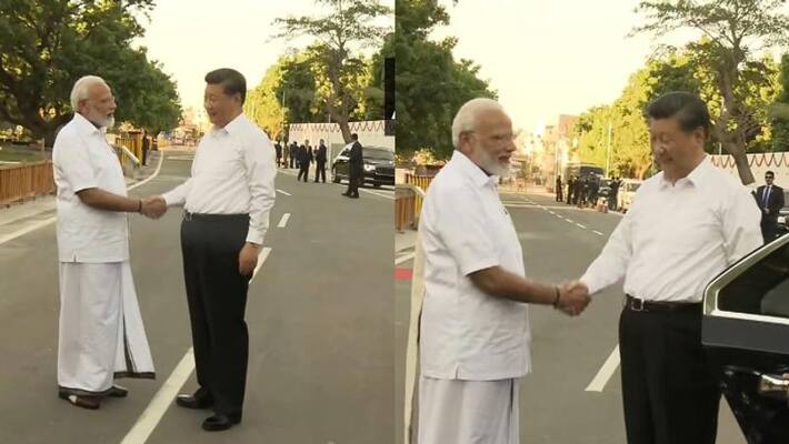 PM Modi, Xi enjoy coconut water at Panch Rathas complex PM Modi, Xi enjoy coconut water at Panch Rathas complex
