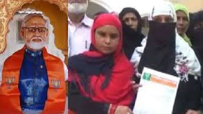 Post triple talaq ban Muslim women in UP constructing temple for PM Modi Post triple talaq ban Muslim women in UP constructing temple for PM Modi