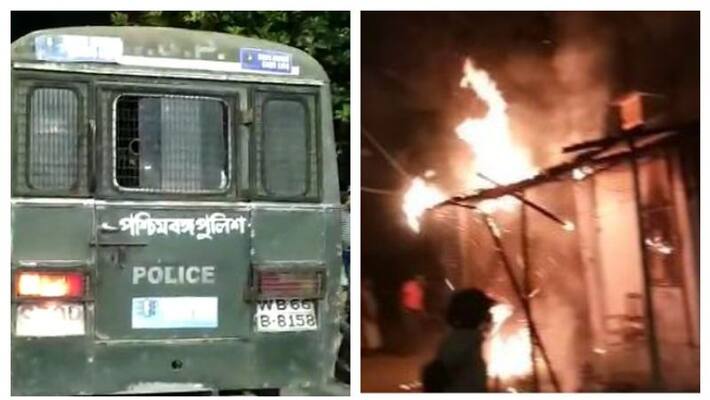 Mob sets police camp on fire in Malda Mob sets police camp on fire in Malda