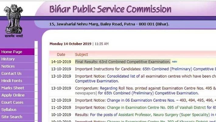 Final result of 63rd examination of Bihar Public Service Commission (BPSC) declared, 355 candidates successful Final result of 63rd examination of Bihar Public Service Commission (BPSC) declared, 355 candidates successful