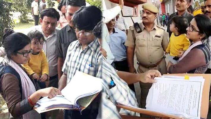 woman magistrate shubhangi shukla on duty with child in varanasi woman magistrate shubhangi shukla on duty with child in varanasi