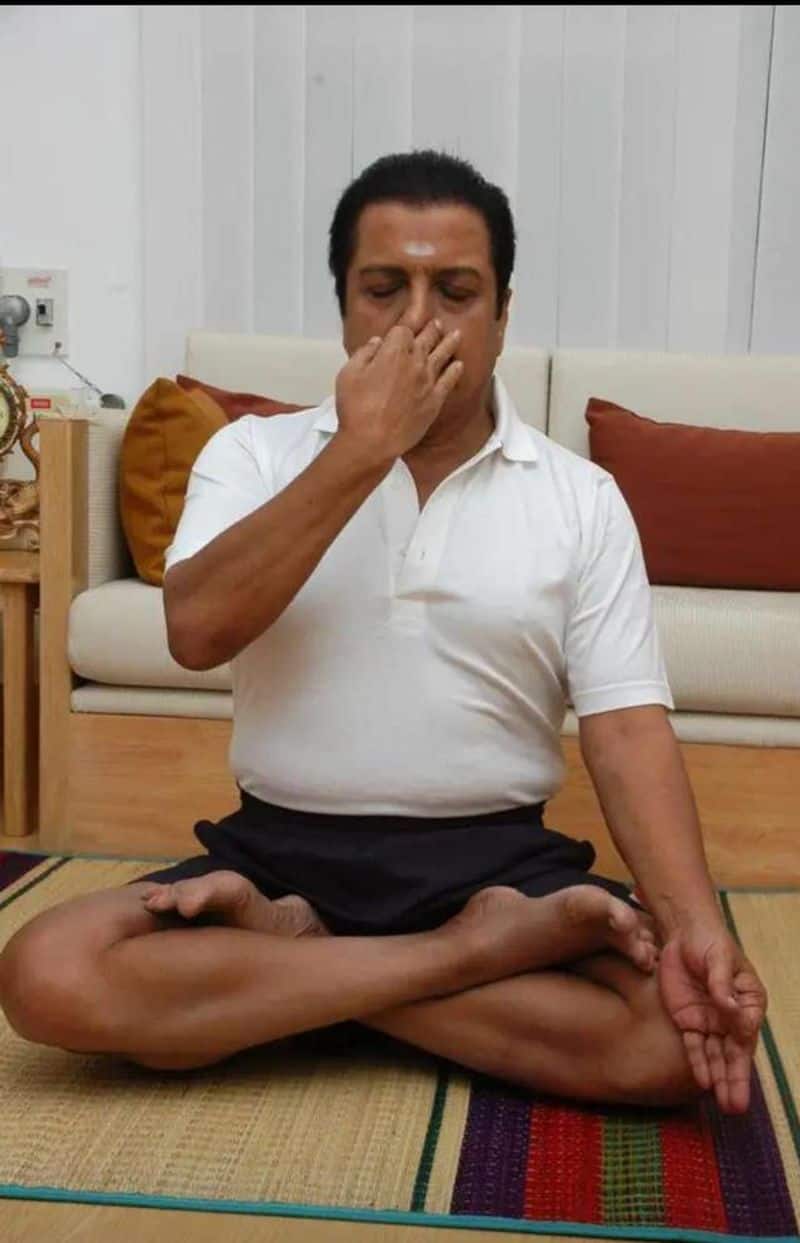 actor sivakumar doing yoga in his  daily routine  life