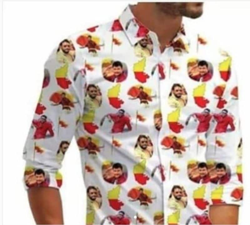 Sandalwood darshan imprint shirt  viral on social media