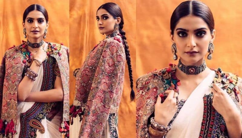 Sonam Kapoor s modern look on the traditional saree