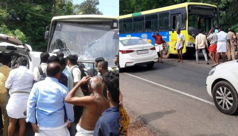 two died in an accident for ksrtc bus and car