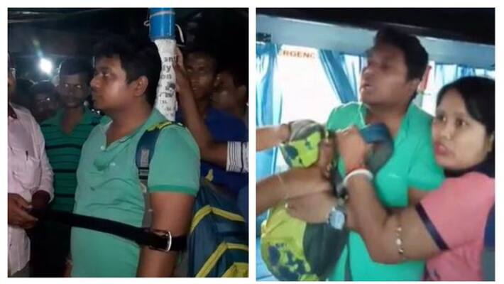 Fight between a couple on a Burdwan bound bus Fight between a couple on a Burdwan bound bus