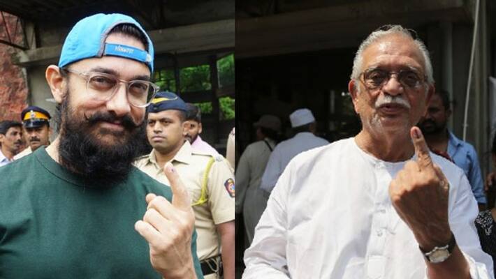 Aamir to Gulzar Bollywood Celebs vote for Maharashtra Assembly Elections 2019 Aamir to Gulzar Bollywood Celebs vote for Maharashtra Assembly Elections 2019