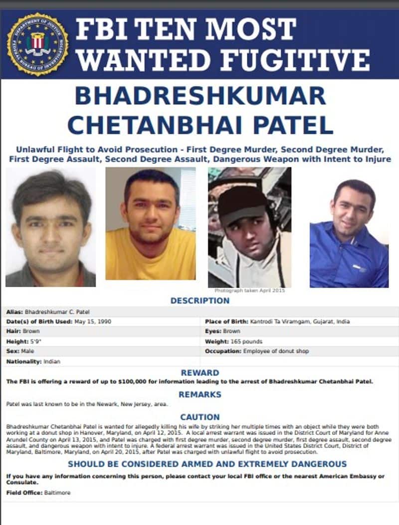 bhadresh patel still a FBI Top Ten Most Wanted Fugitive, even as 2019 comes to an end