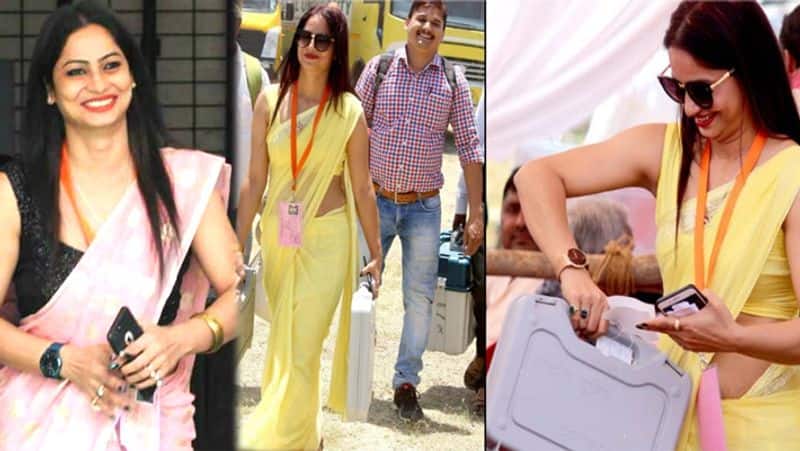 Reena Dwivedi Officer in yellow sari returns, this time in pink for byelection