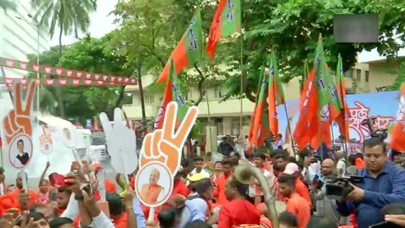 Assembly Elections: Photos of celebrations after the results in Maharashtra and Haryana