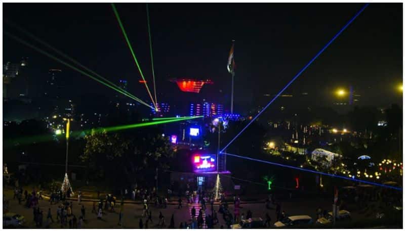delhis diwali no smoke just light with Mega Laser Show