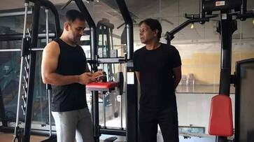 MS Dhoni preparing for IPL 2024 series: intense exercise in the gym! MS Dhoni preparing for IPL 2024 series: intense exercise in the gym!