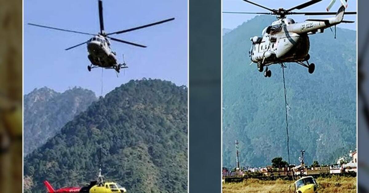 Uttarakhand Indian Air Force helicopters evacuate crashed civilian chopper from Kedarnath