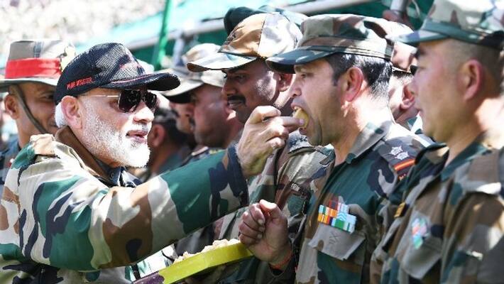 To greet soldiers Prime Minister Narendra Modi calls soldiers his family To greet soldiers Prime Minister Narendra Modi calls soldiers his family