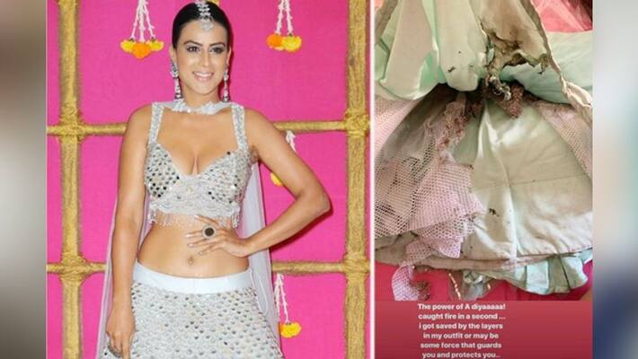 jamai Raja Actress Nia Sharma lehenga caught fire during Diwali Celebration shared Photo jamai Raja Actress Nia Sharma lehenga caught fire during Diwali Celebration shared Photo