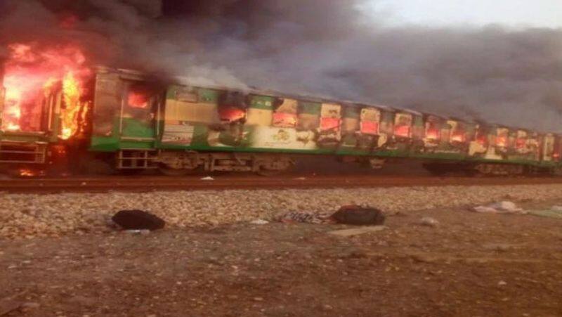 Tezgam express catches fire...25 killed