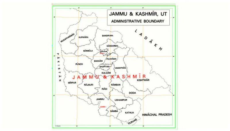 Center release new map of India shows union territories of jammu and kashmir, Ladakh