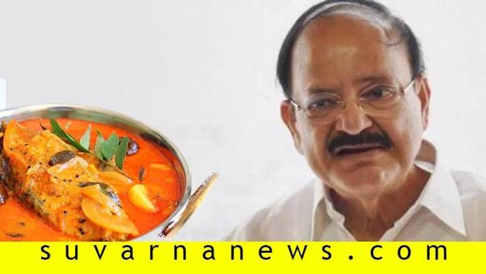 vice president Venkaiah Naidu eats mangalore sea food in flight vice president Venkaiah Naidu eats mangalore sea food in flight