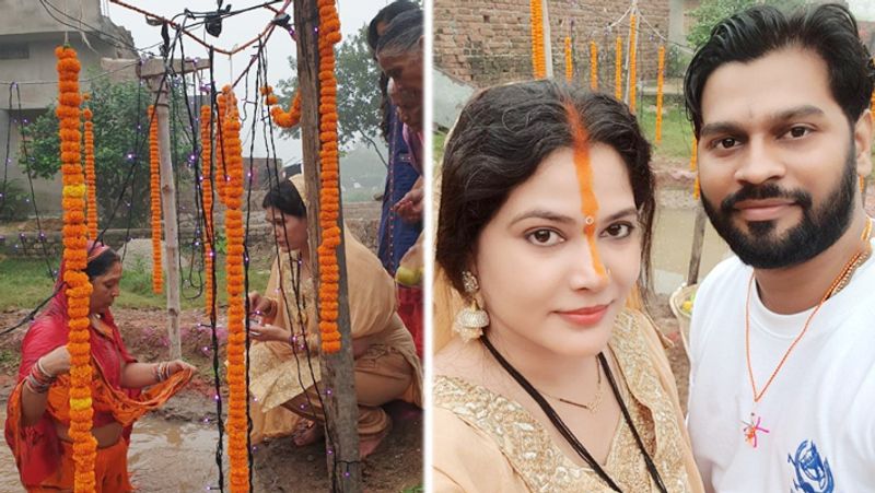 Chhath puja 2019 Bhojpuri Item Queen Seema Singh celebrated her first Chhath puja After marriage