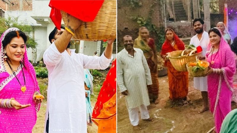 Chhath puja 2019 Bhojpuri Item Queen Seema Singh celebrated her first Chhath puja After marriage