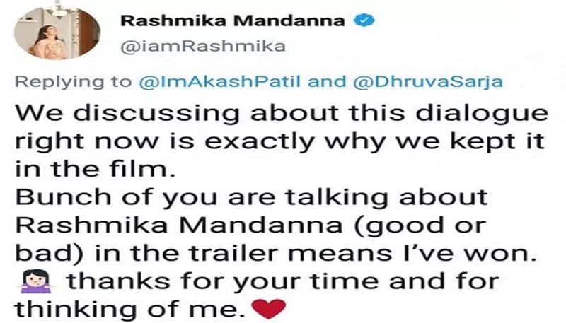 actress rashmika mandanna Dashing reply over trolls