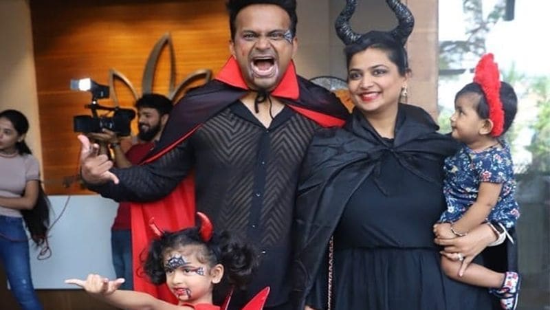Karanvir Bohra threw halloween themed birthday party for twin daughter