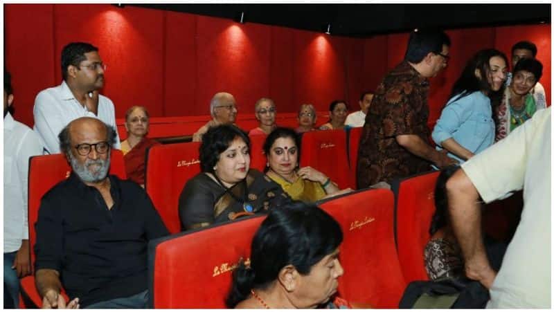 rajini watches shyama ragam movie in a preview theatre