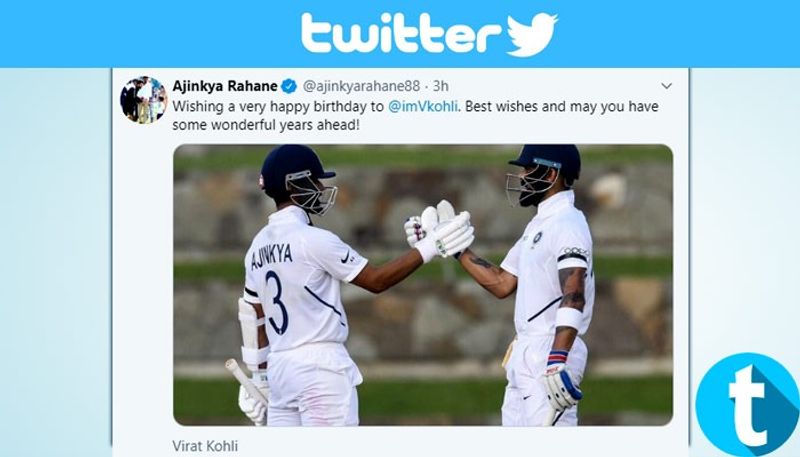 আগামী দিনে বিরাটের সাফল্য কামনা করে টুইট করেছেন ভারতীয় টেস্ট দলের সহ অধিনায়ক অজিঙ্কে রাহানে। ভারতীয় টেস্ট ক্রিকেটে এই দুই তারকার ব্যাটিং দলের কাছে সব সময় বড় ভরসা। গত মরসুমে রাহানে ছন্দে না থাকলেও তাঁর ওপর বিশ্বাস হারাননি নেতা কোহলি।