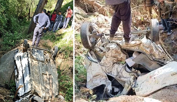 car falls in 700 meter deep trench three person dead and two injured car accident in shimla car falls in 700 meter deep trench three person dead and two injured car accident in shimla