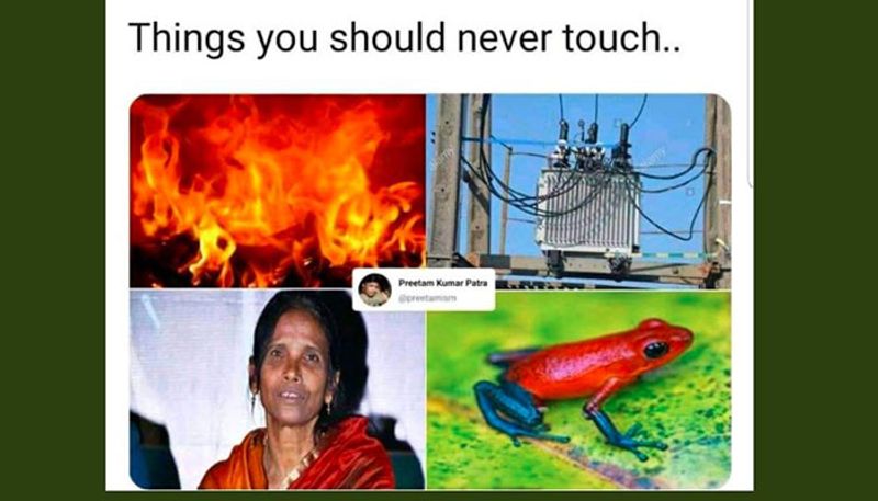 রাণু-কে নিয়ে একটি মিম তৈরি হয়েছে। যেখানে চারটি ছবির কোলাজ করা হয়েছে। এরমধ্যে একটি ছবি আগুনের, একটি ট্রান্সফরমারের, একটি বিষধর ব্যাঙের এবং অন্যটি রাণুর। উপরে ক্যাপশানে লেখা-- 'যে জিনিসগুলি ছোঁয়া বারণ'।