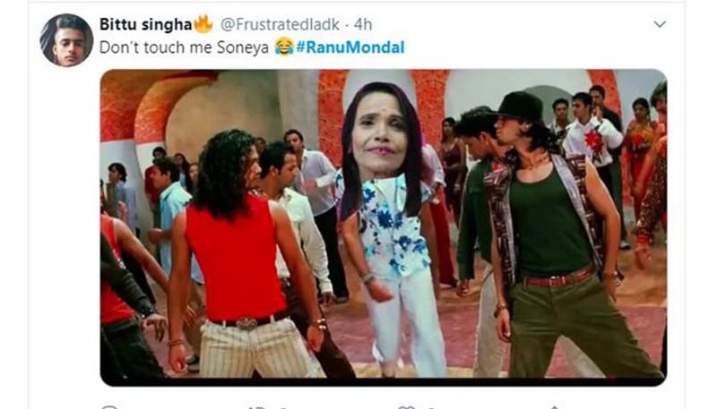 আরও একটি মিম-এ -তে হিন্দি গানের একটি স্ক্রিনশট-এ রাণু-র মুখ জুড়ে দেওয়া হয়েছে। 'ডোন্ট টাচ মি সোনিয়ো' বলে এই গানটি একটা সময় বিপুল জনপ্রিয়তা অর্জন করেছিল। এই গানের স্ক্রিনশটে নায়িকার মুখের জায়গায় রাণু-র মুখ জুড়ে দেওয়া হয়েছে।