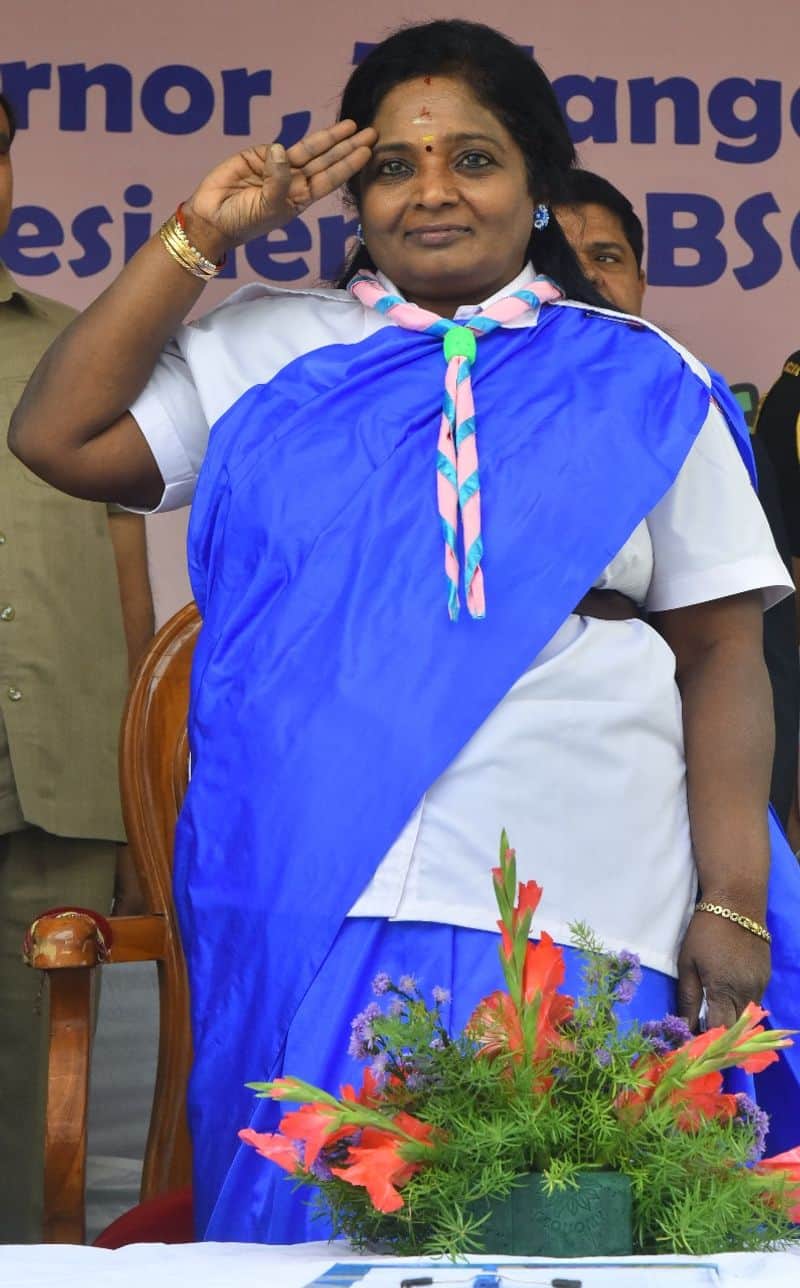 telangana governor tamilisai wire scout dress and remembering her school age