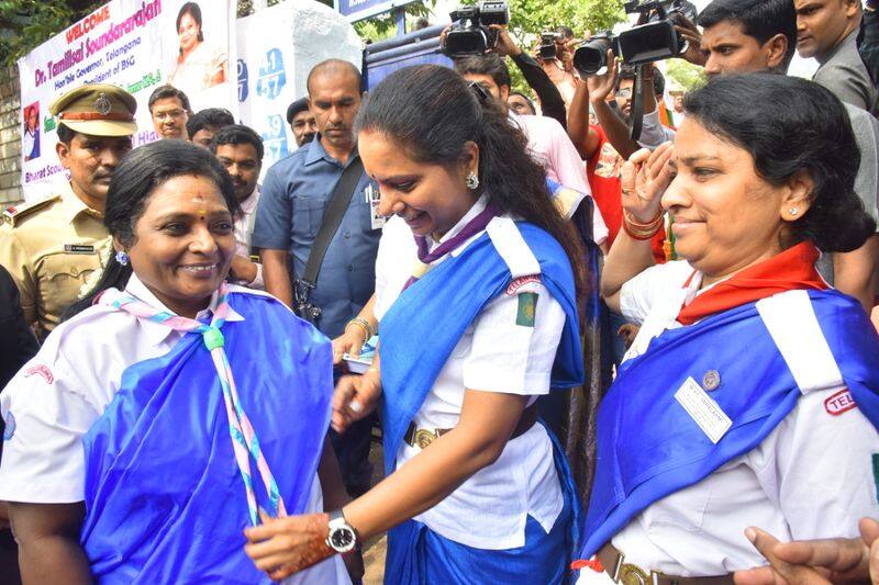 telangana governor tamilisai wire scout dress and remembering her school age