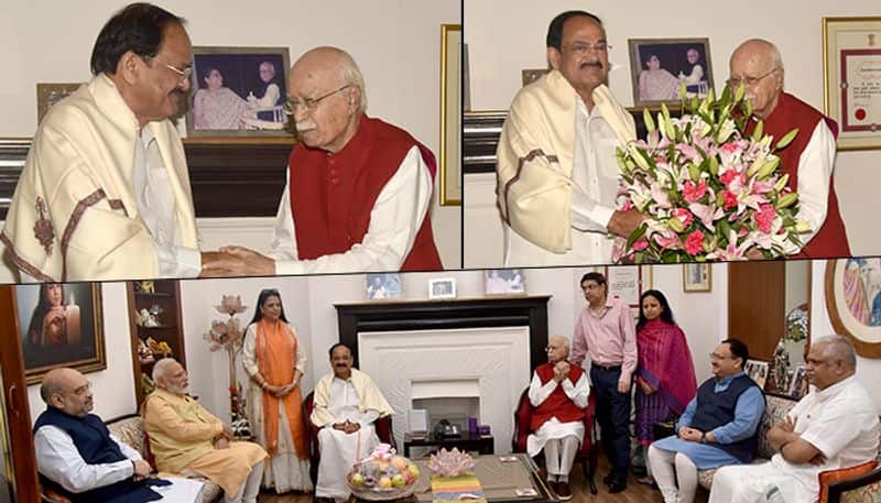 PM Modi, Amit Shah VP Naidu meet LK Advani on his 92nd birthday