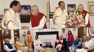 PM Modi, Amit Shah VP Naidu meet LK Advani on his 92nd birthday