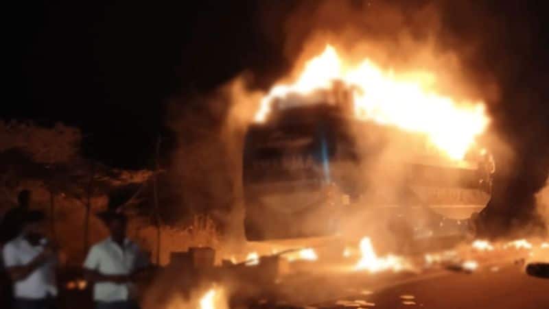 ac bus fire accident...totally damaged