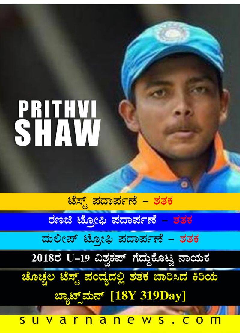 Team India Cricketer Prithvi Shaw turns 20 on 9 november 2019