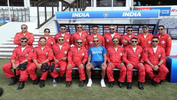 Members of Indian Air Force team meets Indian cricketers Members of Indian Air Force team meets Indian cricketers