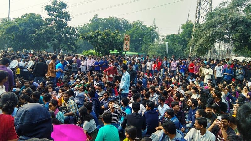 Students blocked roads near the campus and shouted slogans amid heavy police presence. The Jawaharlal Nehru University Students Union said the fee hike crushes the dream of equality irrespective of the ability to afford.