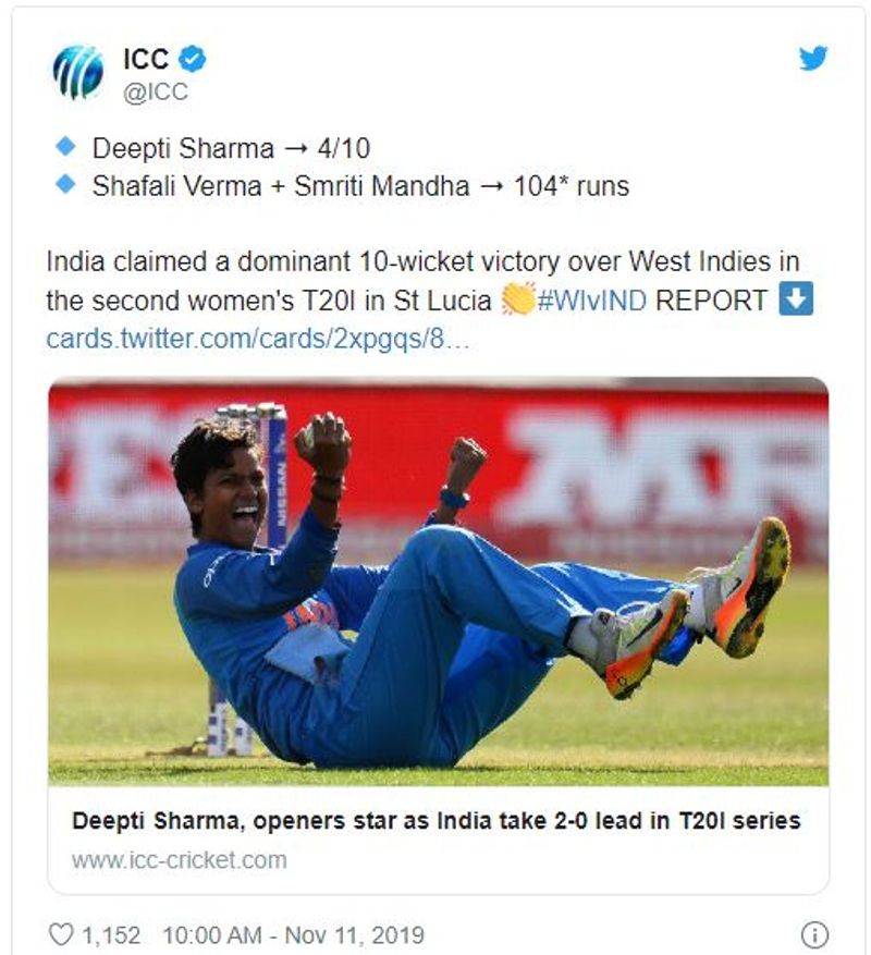 Shefali's second half-century against West Indies, India won by 10 wickets