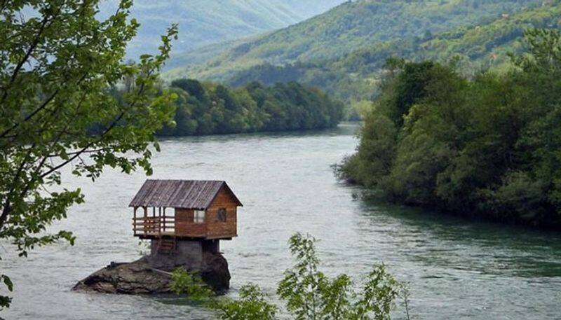 Drina river house house in the middle of a river