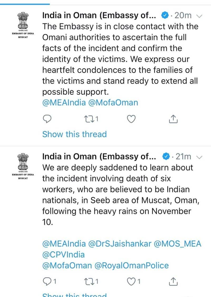 six workers died in Oman construction site are believed to be Indian citizens