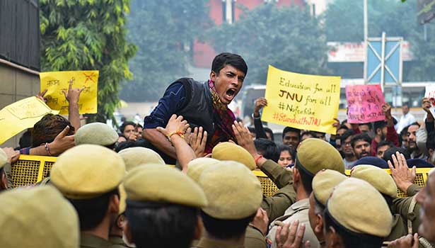JNU protest vapus because fees reuse