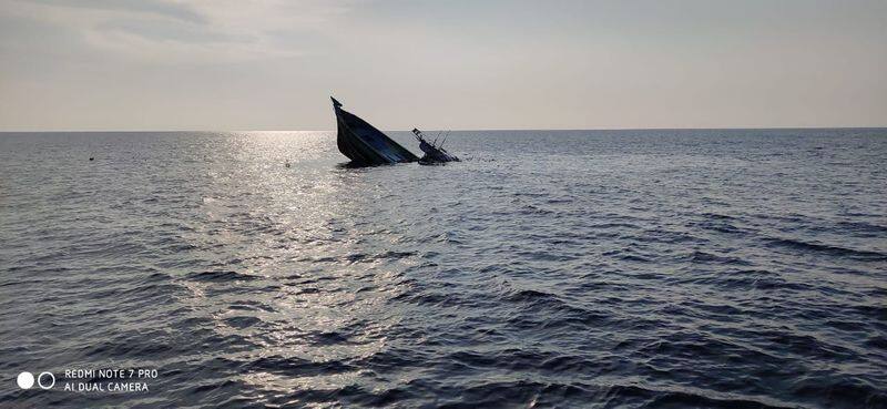 Finally fishermen are safe and albhutha matha boat drowned in sea